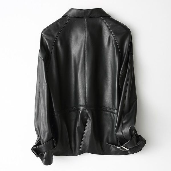 women's leather & faux jacket genuine 2021 women spring autumn short sheepskin coat korean real campera mujer kqn22205 kj2428, Black
women's leather & faux jacket genuine 2021 women spring autumn short sheepskin coat korean real campera mujer kqn22205 kj2428, Black