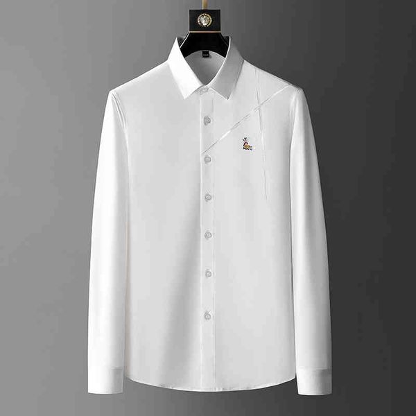 men's casual shirts slim fit long sleeve business formal dress embroidery social shirt tuxedo clothing vkct, White;black
men's casual shirts slim fit long sleeve business formal dress embroidery social shirt tuxedo clothing vkct, White;black
