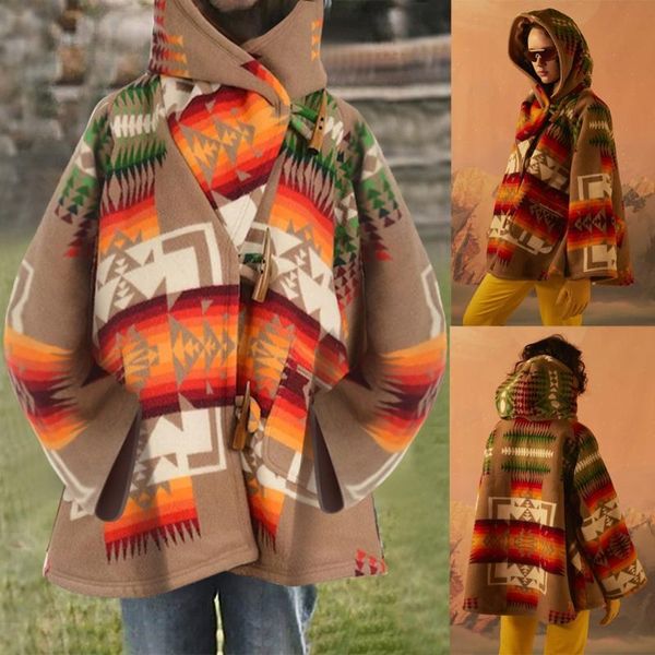 women's wool & blends women coats casual retro printed long sleeve hooded jacket pocket claw button winter keep warm fashion manteaux, Black
women's wool & blends women coats casual retro printed long sleeve hooded jacket pocket claw button winter keep warm fashion manteaux, Black