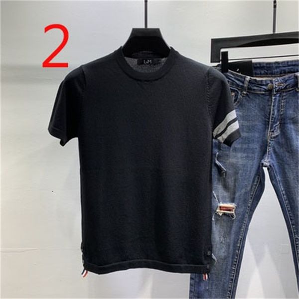 New 2021 Men's Half Tight Embroidery Breathable T-shirt Striped Social Short Sleeve Knit Top N96B, White;black
New 2021 Men's Half Tight Embroidery Breathable T-shirt Striped Social Short Sleeve Knit Top N96B, White;black
