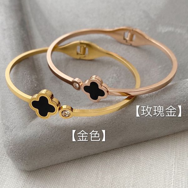 design jewelry net red jewelry titanium steel open female student korean version simple rose gold clover bracelet 53sk, White
design jewelry net red jewelry titanium steel open female student korean version simple rose gold clover bracelet 53sk, White