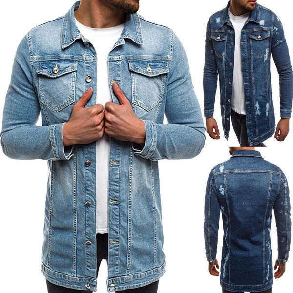 metermall men fashion shredded denim jacket frayed slim middle long cowboy coat overcoat, Black;brown
metermall men fashion shredded denim jacket frayed slim middle long cowboy coat overcoat, Black;brown