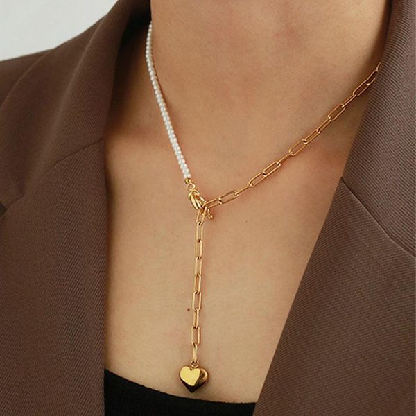 pendant necklaces natural pearl necklace gold heart beads jewelry gift vintage trend 2021 fashion accessories women's neck chain, Silver
pendant necklaces natural pearl necklace gold heart beads jewelry gift vintage trend 2021 fashion accessories women's neck chain, Silver