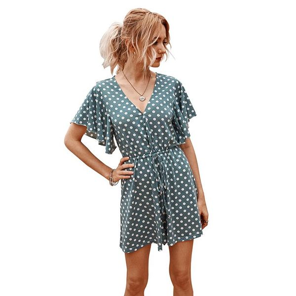 women's jumpsuits & rompers 2021 summer v-neck temperament wave point jumpsuit loose waist wide leg women, Black;white
women's jumpsuits & rompers 2021 summer v-neck temperament wave point jumpsuit loose waist wide leg women, Black;white