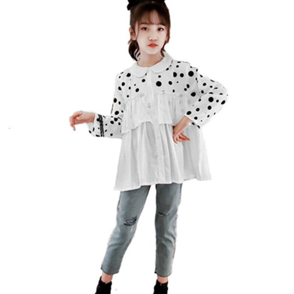 2021 new children girls fashion clothes set spring dot long sleeve shirts..pencil+ trousers suit jeans 4-13 years old aib1, White
2021 new children girls fashion clothes set spring dot long sleeve shirts..pencil+ trousers suit jeans 4-13 years old aib1, White