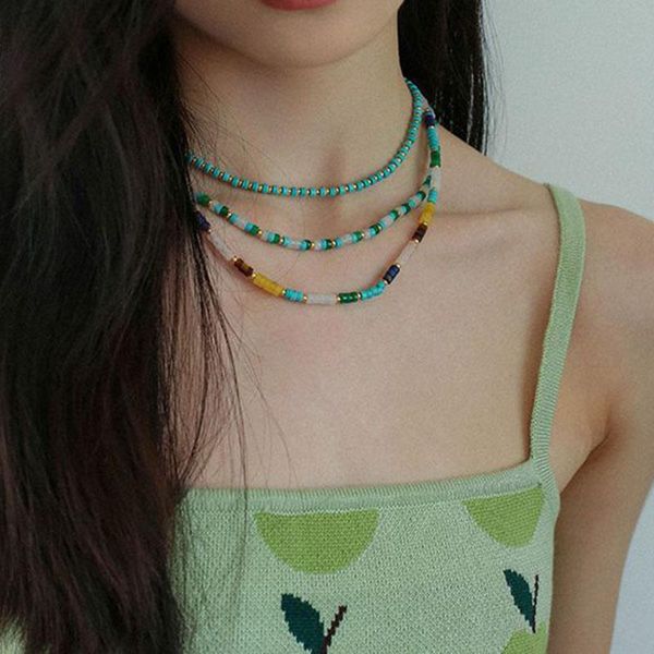 chains turquoise rose quartz beads necklaces for women natural stone necklace outer banks bohemia summer holiday jewelry green, Silver
chains turquoise rose quartz beads necklaces for women natural stone necklace outer banks bohemia summer holiday jewelry green, Silver