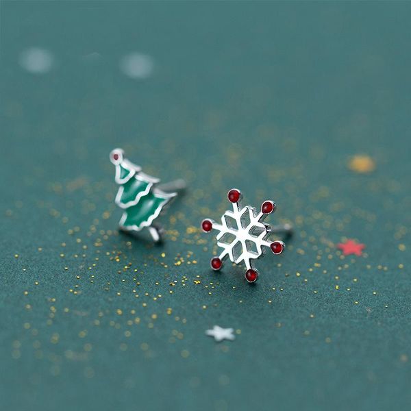 stud nbsameng 100% 925 sterling silver cute asymmetric enamel snow tree earrings for women gift jewelry prevent allergy, Golden;silver
stud nbsameng 100% 925 sterling silver cute asymmetric enamel snow tree earrings for women gift jewelry prevent allergy, Golden;silver