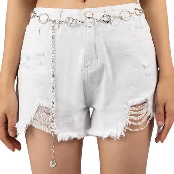 belts fashion accessories denim with women's metal silver waist chain, Black;brown 
belts fashion accessories denim with women's metal silver waist chain, Black;brown