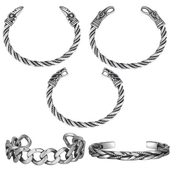 bangle 2022 titanium steel retro double head dragon open bracelet twist woven men's gothic charm bracelets, Black
bangle 2022 titanium steel retro double head dragon open bracelet twist woven men's gothic charm bracelets, Black