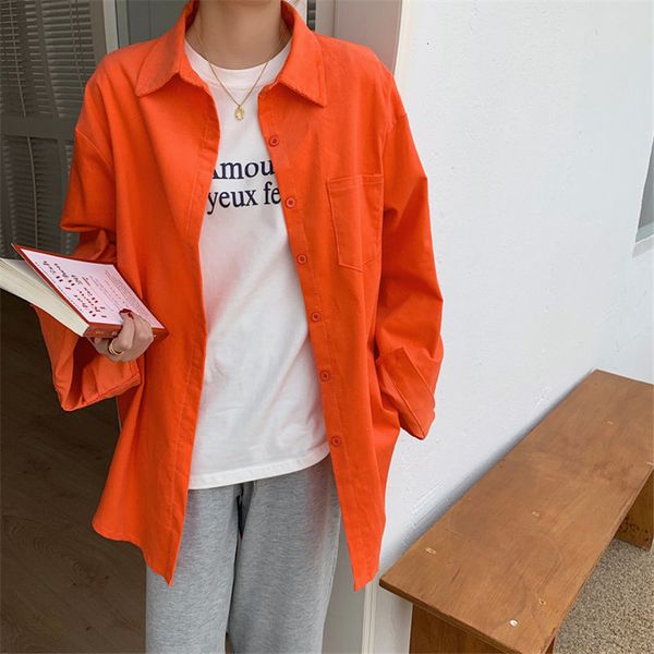 women korean blouses work wear lapel solid loose 2021 new corduroy ol elegant fashion minimalist basic shirt s6u6, Black
women korean blouses work wear lapel solid loose 2021 new corduroy ol elegant fashion minimalist basic shirt s6u6, Black