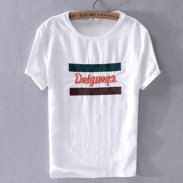 2021 summer new men's linen t-shirt solid fashion embroidery round neck t shirt mens white casual tshirt male camisa chemise fiaw
2021 summer new men's linen t-shirt solid fashion embroidery round neck t shirt mens white casual tshirt male camisa chemise fiaw