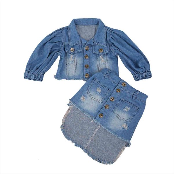 kids 2pcs outfit clothes set, girls blue puff sleeve open front denim jacket irregular hem skirt 1 6 years spring, White
kids 2pcs outfit clothes set, girls blue puff sleeve open front denim jacket irregular hem skirt 1 6 years spring, White