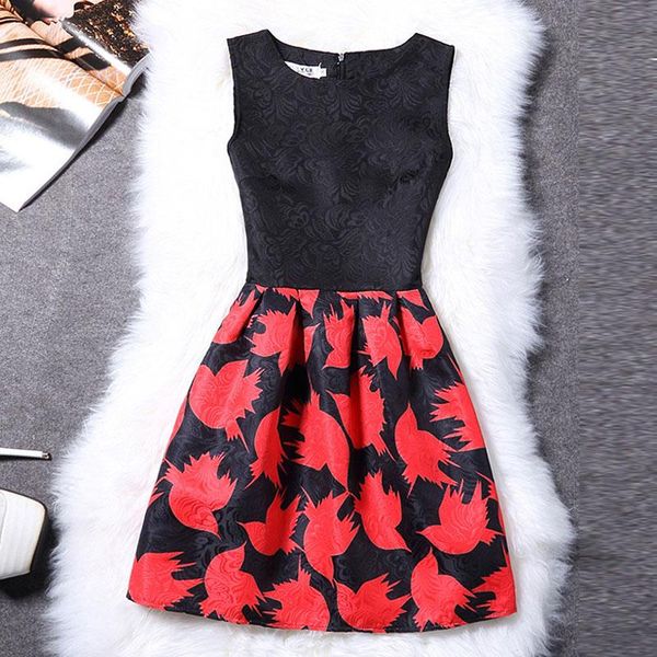 casual dresses women vintage jacquard fashion summer slim dress print floral sleeveless plus size party vestidos, Black;gray
casual dresses women vintage jacquard fashion summer slim dress print floral sleeveless plus size party vestidos, Black;gray