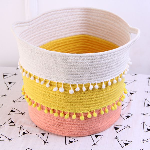 nordic ins cotton cord tassel ball storage basket dirty clothes bucket bedroom sundries sorting box baby toy
nordic ins cotton cord tassel ball storage basket dirty clothes bucket bedroom sundries sorting box baby toy
