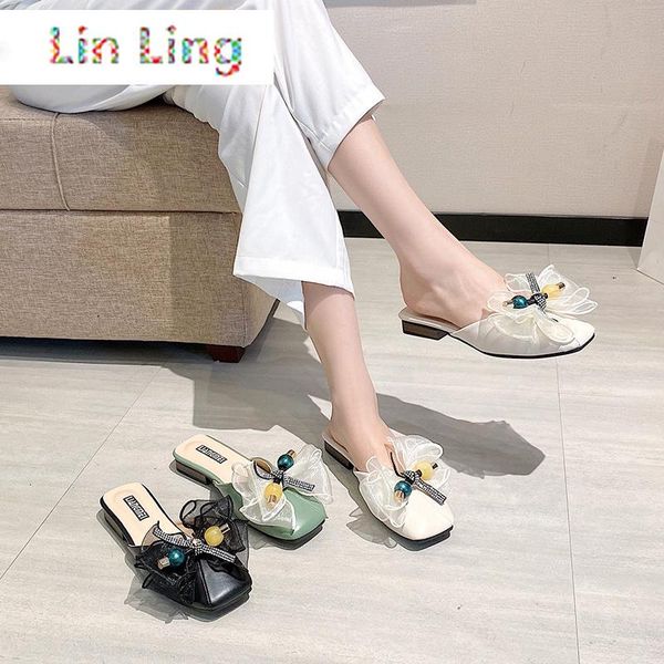 new summer fashion women shoes woman mules bow knot ladies shoes pearl cover toe casual thick low heels slides, Black
new summer fashion women shoes woman mules bow knot ladies shoes pearl cover toe casual thick low heels slides, Black