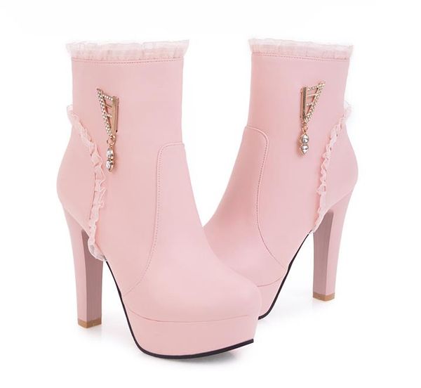 2021 beige pink white bride wedding shoes chunky heels ankle booties luxury designer women boots, Black
2021 beige pink white bride wedding shoes chunky heels ankle booties luxury designer women boots, Black