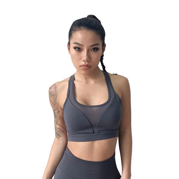 gym clothing breathable mesh sport fitness women sports bra high impact brassiere femme shockproof running active wear for workout, White;black
gym clothing breathable mesh sport fitness women sports bra high impact brassiere femme shockproof running active wear for workout, White;black