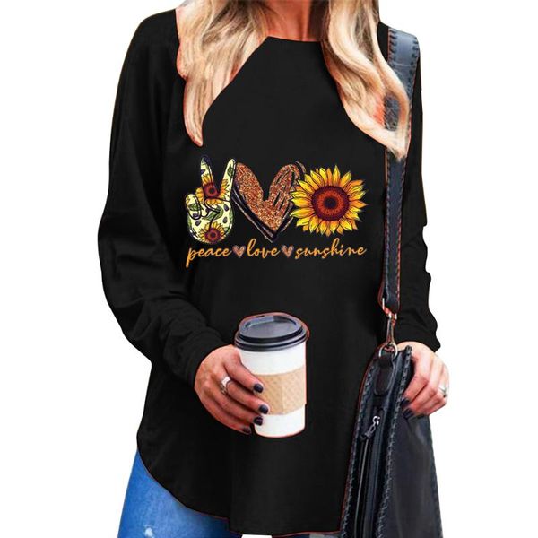 women's t-shirt finger-sunflower-print women t-shirts full sleeve round neck irregular shirts large size casual soft ladies clothings, White
women's t-shirt finger-sunflower-print women t-shirts full sleeve round neck irregular shirts large size casual soft ladies clothings, White