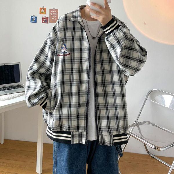 men's jackets 2021 autumn plaid jacket japanese thin khaki loose oversize stand collar bf baseball windbreaker recommend, Black;brown
men's jackets 2021 autumn plaid jacket japanese thin khaki loose oversize stand collar bf baseball windbreaker recommend, Black;brown