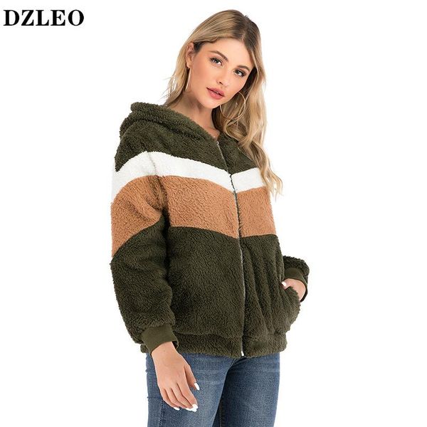 women's fur & faux dzleo soft long sleeve zip-up fleece winter jacket and coat hooded patchwork for women warm outwear, Black
women's fur & faux dzleo soft long sleeve zip-up fleece winter jacket and coat hooded patchwork for women warm outwear, Black