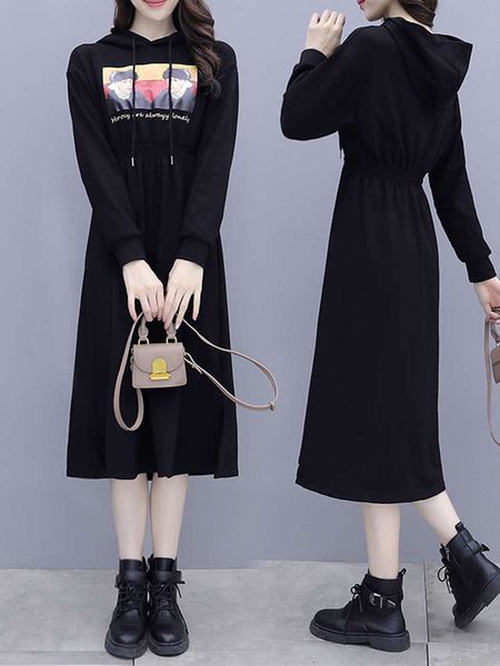 large women's fat mm autumn new foreign style mid length hip skirt loose age reducing body covering sweater dress, Black;gray
large women's fat mm autumn new foreign style mid length hip skirt loose age reducing body covering sweater dress, Black;gray
