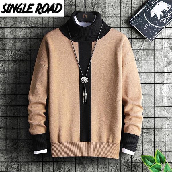 singleroad mens turtleneck sweater men 2021 patchwork jumper high neck harajuku vintage sweaters korean style khaki sweater men, White;black
singleroad mens turtleneck sweater men 2021 patchwork jumper high neck harajuku vintage sweaters korean style khaki sweater men, White;black