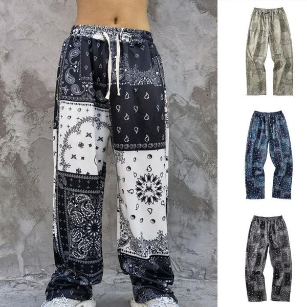 men's pants fashion men hip hop drawstring loose wide leg printed sports sweatpants, Black
men's pants fashion men hip hop drawstring loose wide leg printed sports sweatpants, Black