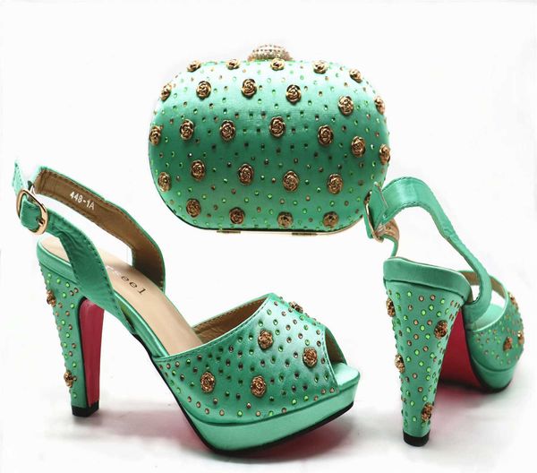 green pu fish mouth shoes with small bag fashion sandals diamond dinner wedding, Black
green pu fish mouth shoes with small bag fashion sandals diamond dinner wedding, Black