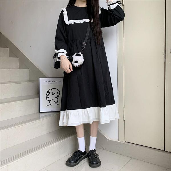 casual dresses japanese harajuku gothic lolita dress girl bandage bow splice sweet kawaii black cute ruffles cosplay, Black;gray
casual dresses japanese harajuku gothic lolita dress girl bandage bow splice sweet kawaii black cute ruffles cosplay, Black;gray
