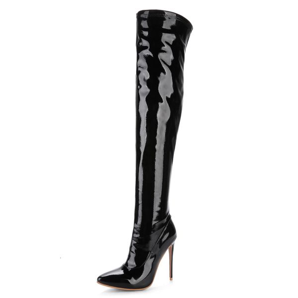 patent leather of large dimensions long tube super high heels on the knee boots pointed thin heel with red plutonium comfortable rrp0, Black
patent leather of large dimensions long tube super high heels on the knee boots pointed thin heel with red plutonium comfortable rrp0, Black