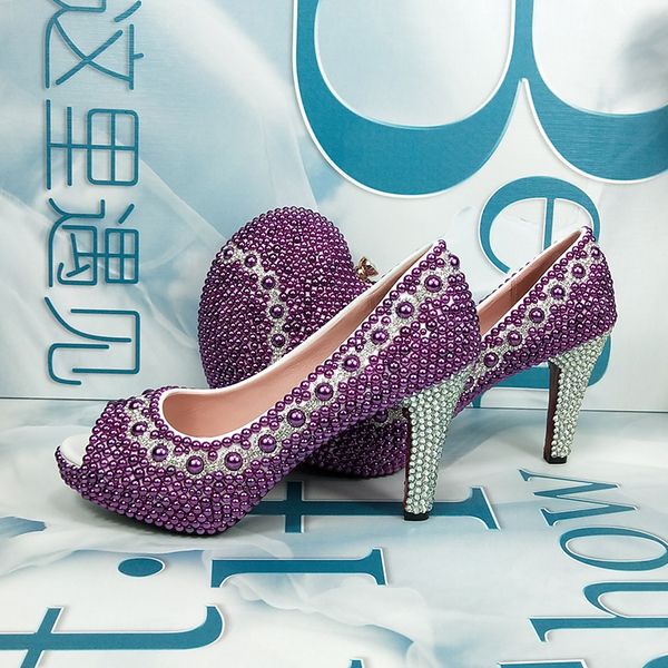 purple pearl wedding shoes matching bags bride party and set high heels open shoe fish toe 9piq, Black
purple pearl wedding shoes matching bags bride party and set high heels open shoe fish toe 9piq, Black