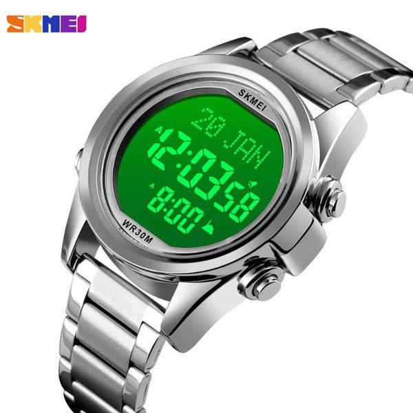 wristwatches 5pcs/lot skmei qibla digital watch men's time reminder led stainless steel electronic prayer wristwatch 1667, Slivery;brown
wristwatches 5pcs/lot skmei qibla digital watch men's time reminder led stainless steel electronic prayer wristwatch 1667, Slivery;brown
