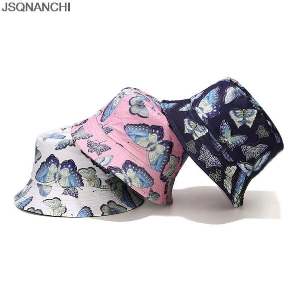 wide brim hats women butterfly double sided embroidery autumn winter bucket hat foldable sun cap hip hop fishing outdoor gift, Blue;gray 
wide brim hats women butterfly double sided embroidery autumn winter bucket hat foldable sun cap hip hop fishing outdoor gift, Blue;gray