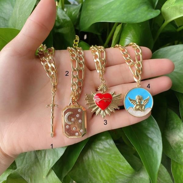 pendant necklaces 5pcs/lot handmade enamel cz heart angel moon charms chain chocker, Silver
pendant necklaces 5pcs/lot handmade enamel cz heart angel moon charms chain chocker, Silver