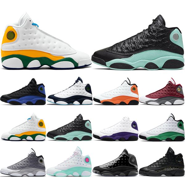 original 13s basketball shoes atmosphere grey aurora green black cat bred cap and gown chicago flint gold glitter he got starfish size 40-46 
original 13s basketball shoes atmosphere grey aurora green black cat bred cap and gown chicago flint gold glitter he got starfish size 40-46