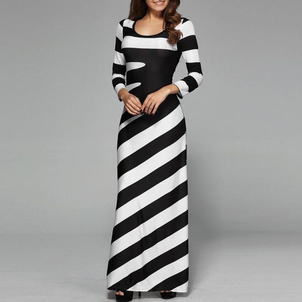 fashion women o neck casual dress long sleeves striped printed evening party dress long female dresses ropa de mujer #t1g, Black;gray
fashion women o neck casual dress long sleeves striped printed evening party dress long female dresses ropa de mujer #t1g, Black;gray