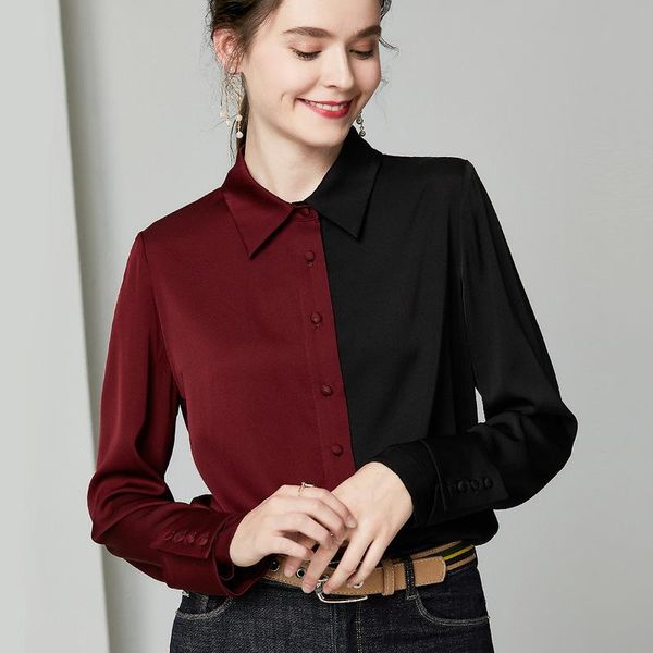 wine black silk blouse for women long sleeve plus size casual office dress shirts clothes dropshipping, White
wine black silk blouse for women long sleeve plus size casual office dress shirts clothes dropshipping, White