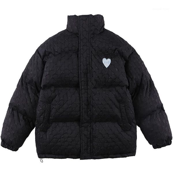 men's jackets lacible men streetwear puffer jacket parka coat harajuku heart embroidery cotton loose winter thick outwear, Black;brown
men's jackets lacible men streetwear puffer jacket parka coat harajuku heart embroidery cotton loose winter thick outwear, Black;brown