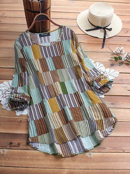 plus size -5xl 2021 summer autumn women blouses casual long sleeve striped print o-neck loose blouse blusas women's & shirts, White
plus size -5xl 2021 summer autumn women blouses casual long sleeve striped print o-neck loose blouse blusas women's & shirts, White