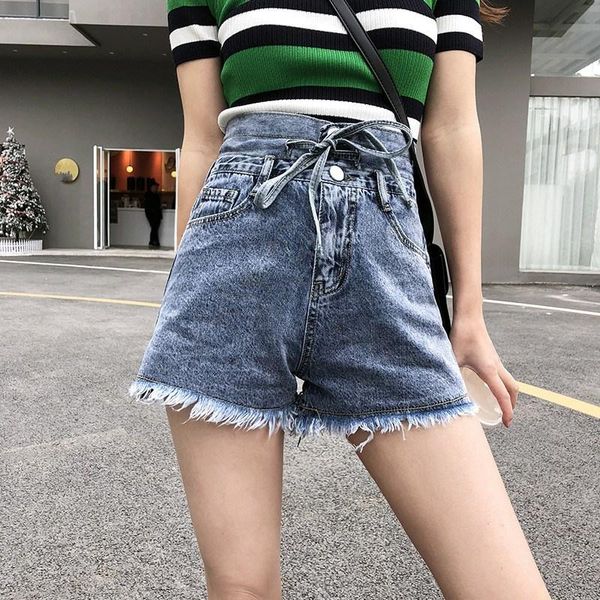 women's shorts summer women denim 2021 retro high waist ripped short jeans femme casual tassel lace up loose trousers, White;black
women's shorts summer women denim 2021 retro high waist ripped short jeans femme casual tassel lace up loose trousers, White;black