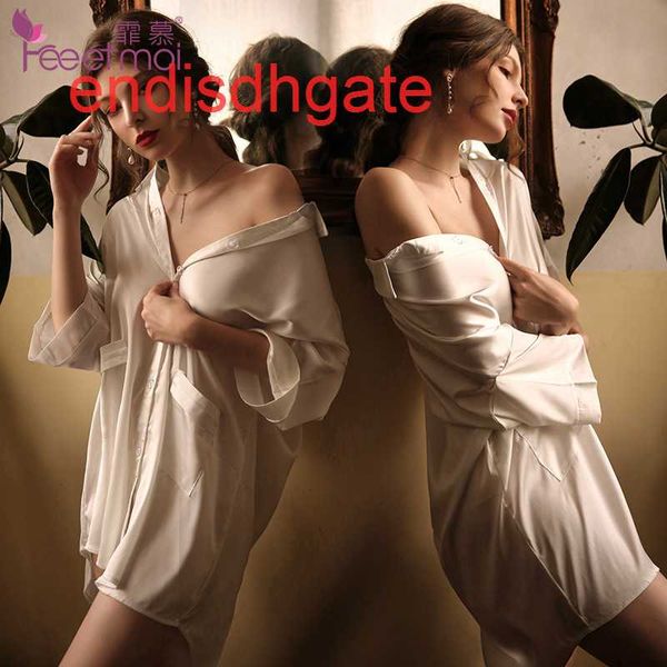 shirt feimu fun nightdress silk like perspective couple pajamas suit 7806, Black;white
shirt feimu fun nightdress silk like perspective couple pajamas suit 7806, Black;white