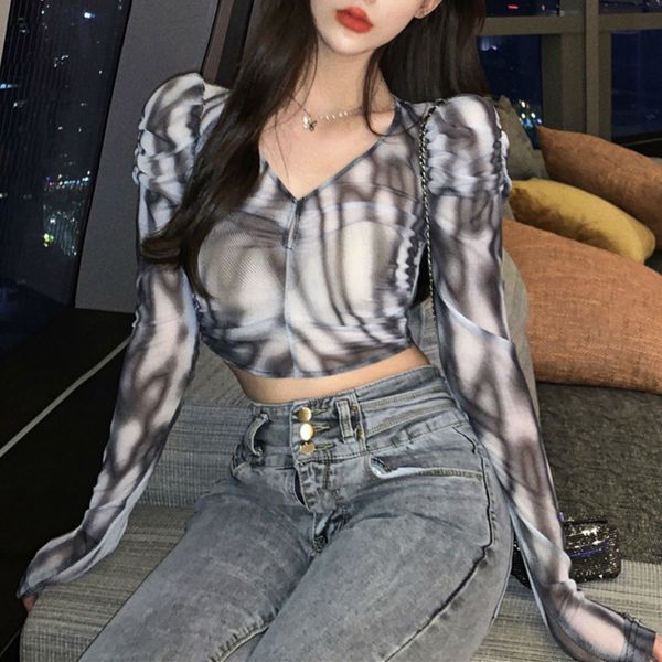 2021 new chic style gradient color micro transparent base long sleeve short slim shirt women 04to, White
2021 new chic style gradient color micro transparent base long sleeve short slim shirt women 04to, White