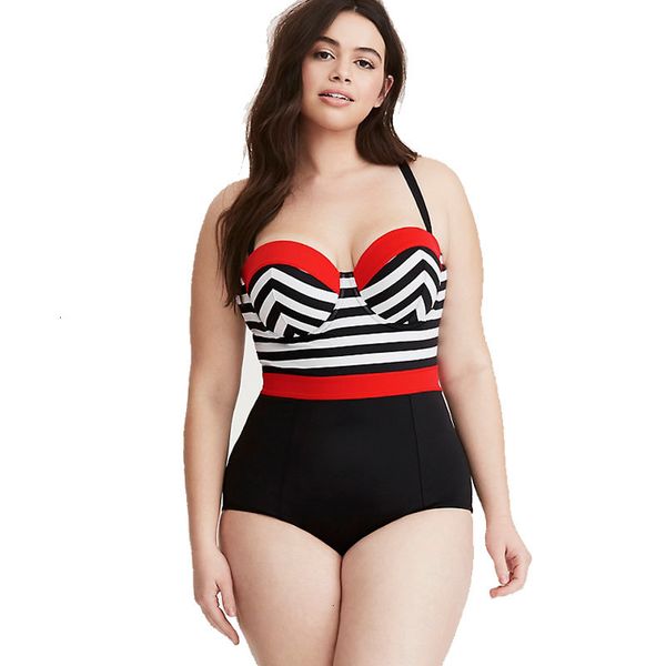new striped print red/black patchwork women one piece swimsuit plus size xl to 4xl push up high waisted big bathing suit biquini y19062901, White;black
new striped print red/black patchwork women one piece swimsuit plus size xl to 4xl push up high waisted big bathing suit biquini y19062901, White;black