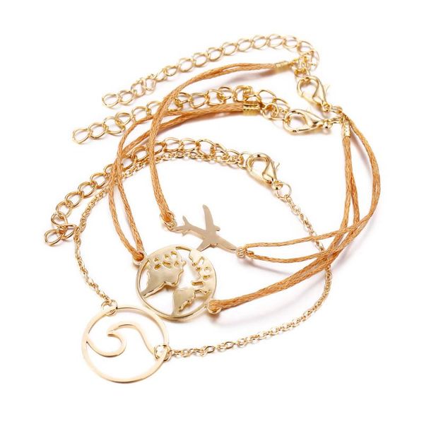 charm bracelets 3 pieces / set of women's creative earth aircraft model alloy material men and women with the anniversary gift, Golden;silver
charm bracelets 3 pieces / set of women's creative earth aircraft model alloy material men and women with the anniversary gift, Golden;silver