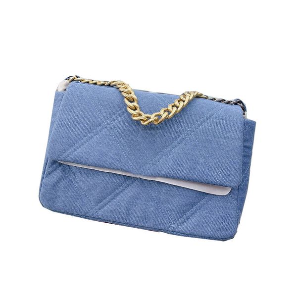 luxury designer 19 denim small bags quilted gold chain tote crossbody shoulder turn lock womens fashion trend rectangular flap blue handbags
luxury designer 19 denim small bags quilted gold chain tote crossbody shoulder turn lock womens fashion trend rectangular flap blue handbags
