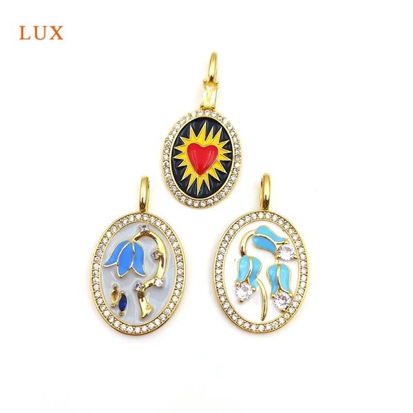 pendant necklaces 5pcs delicacy flower heart shape pendants shiny cubic zircon brass plated gold oval for women necklace making jewelry, Silver
pendant necklaces 5pcs delicacy flower heart shape pendants shiny cubic zircon brass plated gold oval for women necklace making jewelry, Silver