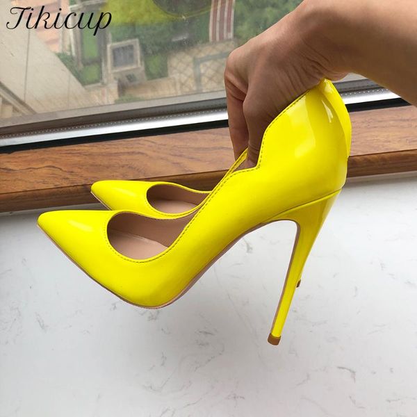 dress shoes tikicup curl cut women glossy yellow pointy toe high heel party elegant ladies slip on stiletto pumps colors customizable, Black
dress shoes tikicup curl cut women glossy yellow pointy toe high heel party elegant ladies slip on stiletto pumps colors customizable, Black