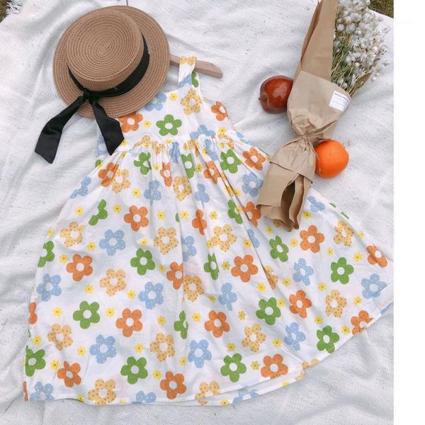 girl's dresses focusnorm 2-7y summer kids dress flower print sleeveless sling for vacation birthday party pography, Red;yellow
girl's dresses focusnorm 2-7y summer kids dress flower print sleeveless sling for vacation birthday party pography, Red;yellow