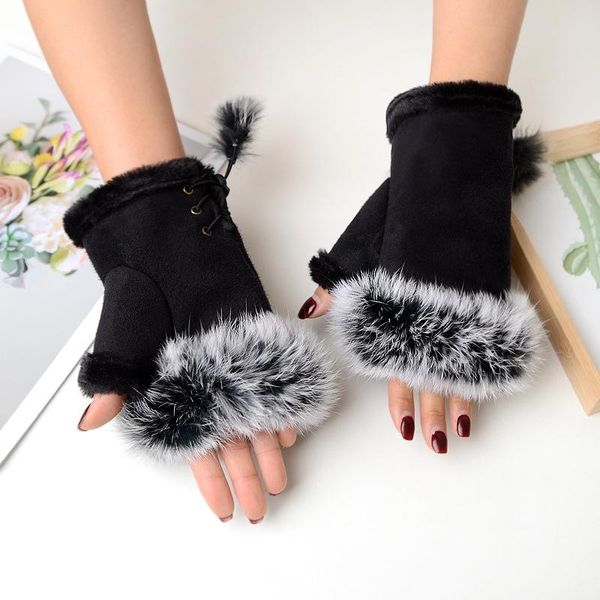 five fingers gloves women winter faux fur velvet thick half finger driving for sports cycling suede leather plush cold warm mitten r1, Blue;gray
five fingers gloves women winter faux fur velvet thick half finger driving for sports cycling suede leather plush cold warm mitten r1, Blue;gray