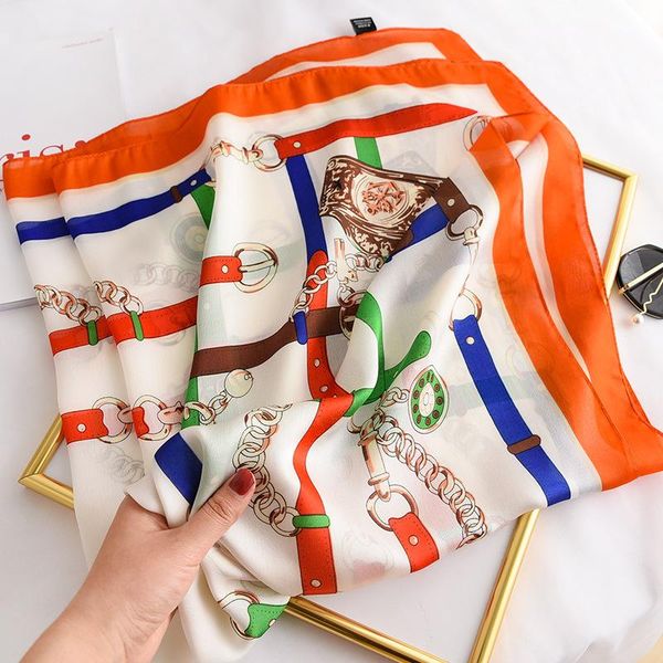 scarves spring summer silk scarf hijab wraps lady luxury printed square fashion neckerchief bandana shawls and 2021, Blue;gray
scarves spring summer silk scarf hijab wraps lady luxury printed square fashion neckerchief bandana shawls and 2021, Blue;gray